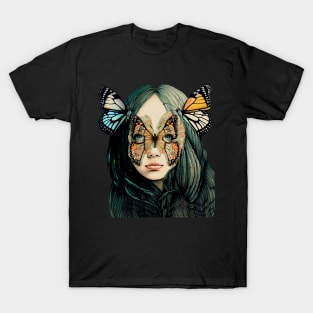 Butterfly Princess No. 4: Perfection is Overrated on a Dark Background T-Shirt